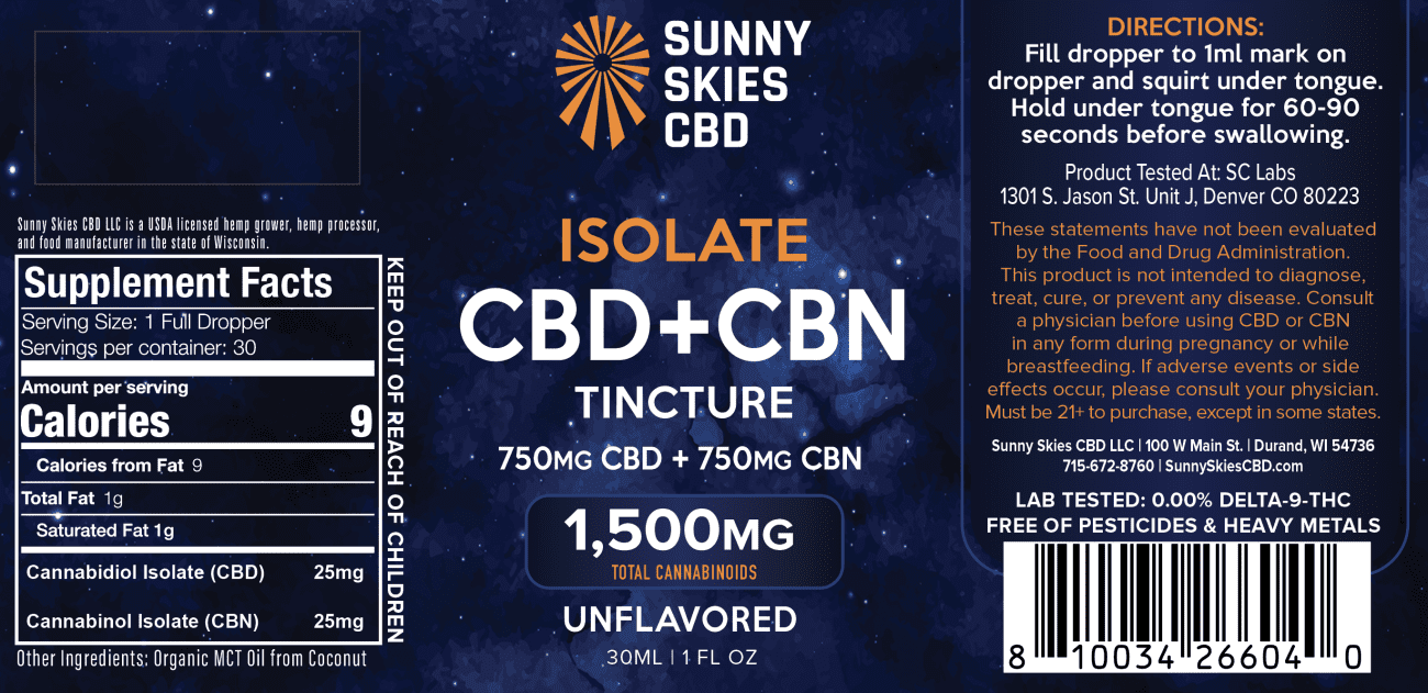 Óleo de CBD+CBN Isolado - Sem Sabor