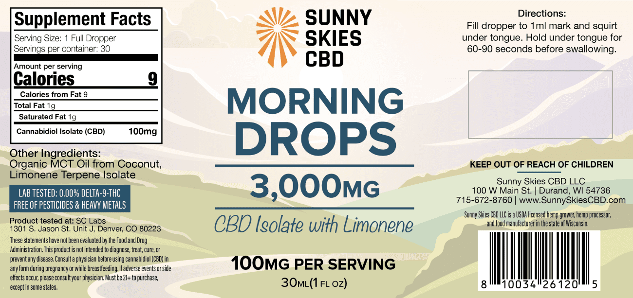 CBD Isolate Tincture - Morning Drops