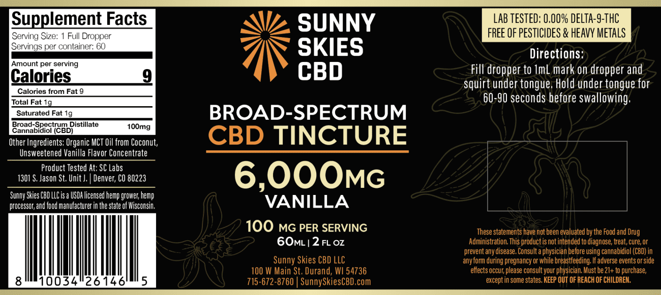 Broad-Spectrum CBD Tincture - Vanilla
