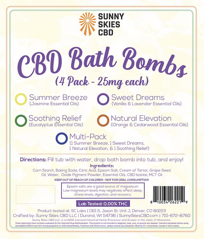 CBD Bath Bomb 4 Pack