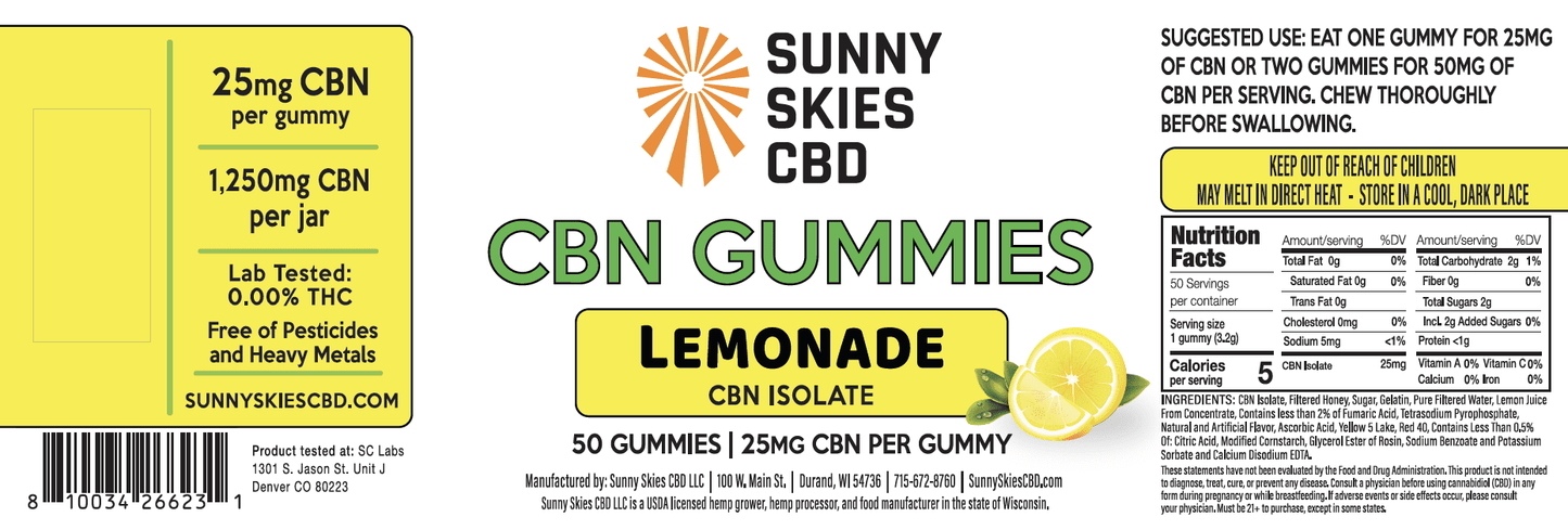 CBN Isolate Gummies - Lemonade