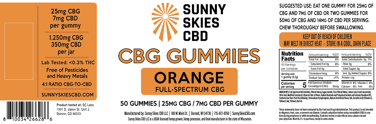 Gummies de CBD Full-Spectrum - Laranja