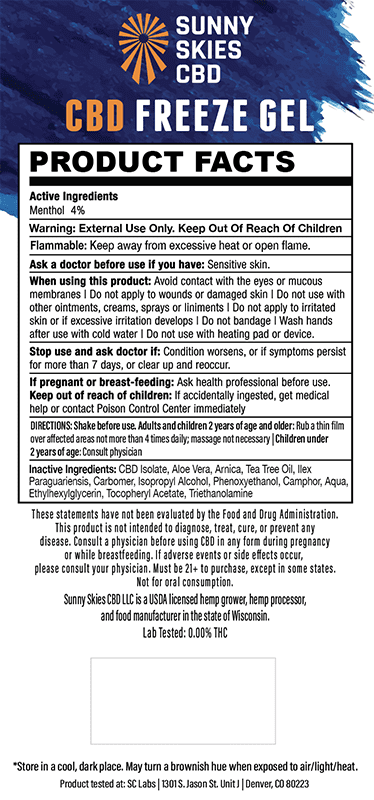 CBD Freeze Gel (Squeeze Bottle)