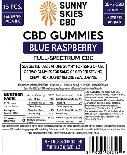 Full-Spectrum CBD Gummies - Blue Raspberry