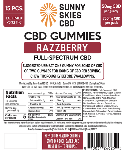 Full-Spectrum CBD Gummies - Razzberry