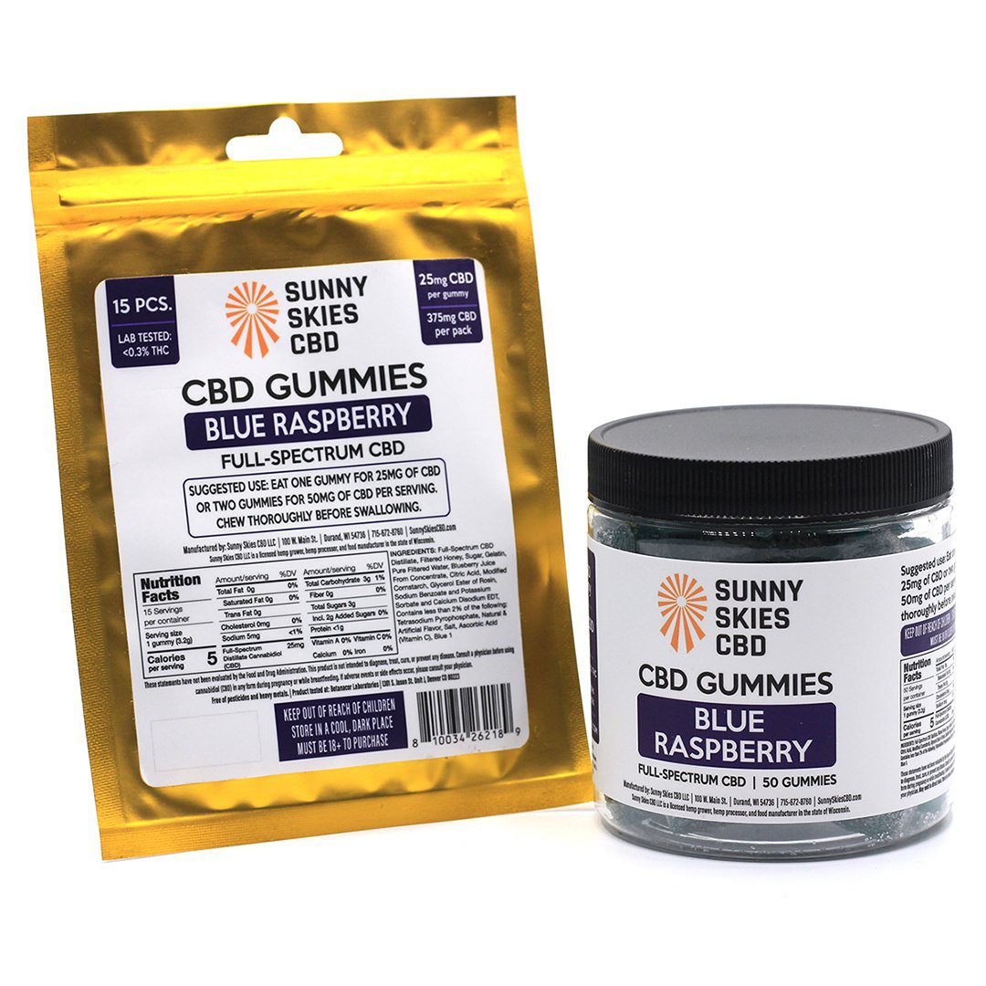 Full-Spectrum CBD Gummies - Blue Raspberry