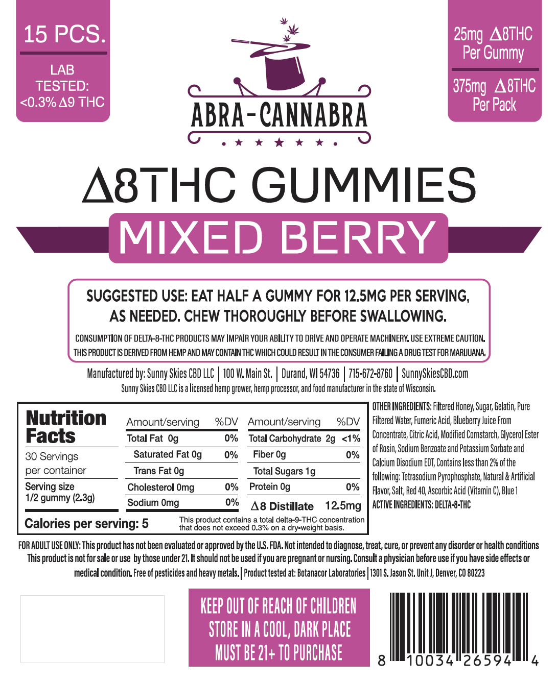 Delta-8 THC Gummies - Mixed Berry