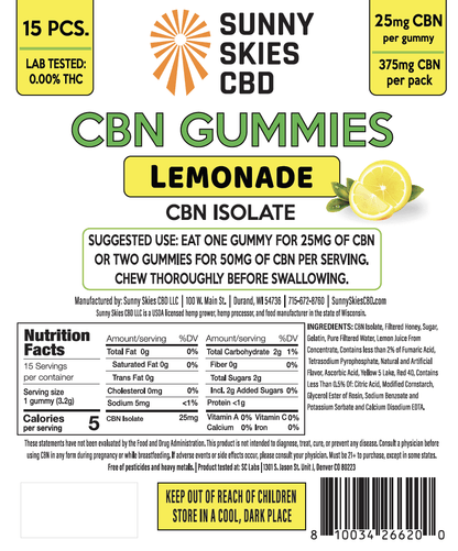 CBN Isolate Gummies - Lemonade
