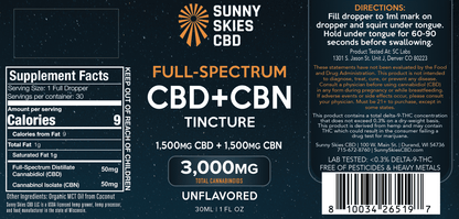 Óleo de CBD+CBN Full-Spectrum - Sem Sabor
