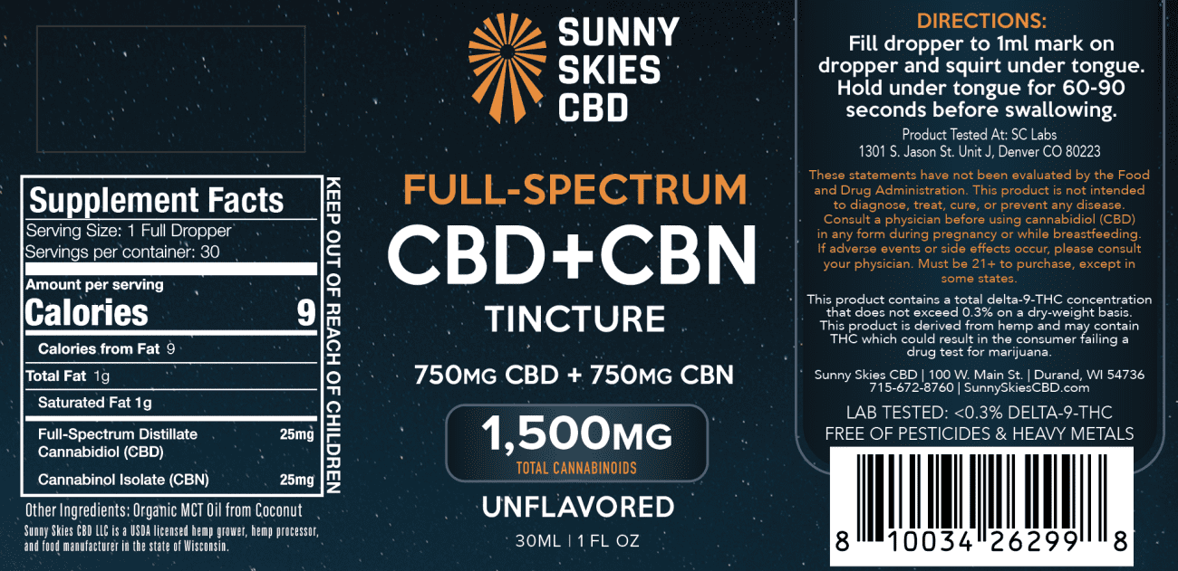 Óleo de CBD+CBN Full-Spectrum - Sem Sabor